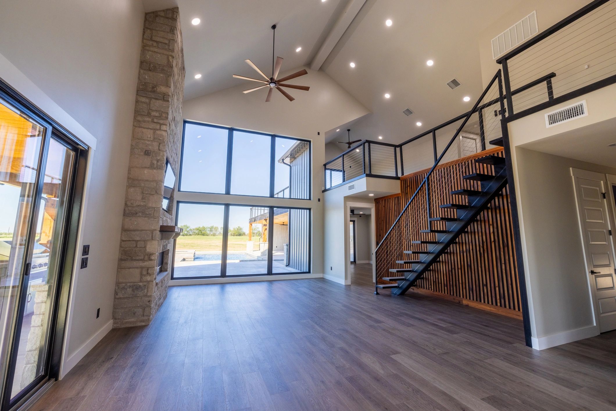 Open-concept living area with modern finishes